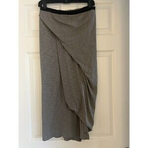 Matthildur Gray Convertible Snap Draped Skirt S Avant Garde Asymmetrical Midi